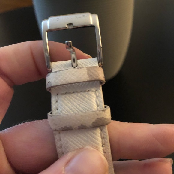 White leather Michael Kors Watch